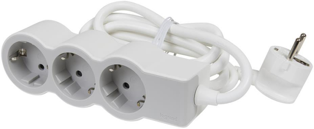 Разклонител Legrand 694567 3x2P+E с кабел 5м Standart бял